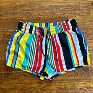 Men’s ASOS multi-color striped Swim Trunks